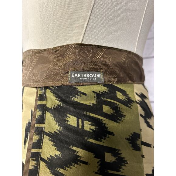 Earthbound Trading Co. Geometric Multicolor Silk Wrap Skirt - Picture 5 of 10